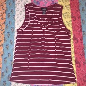Rue 21 red and white striped tank top